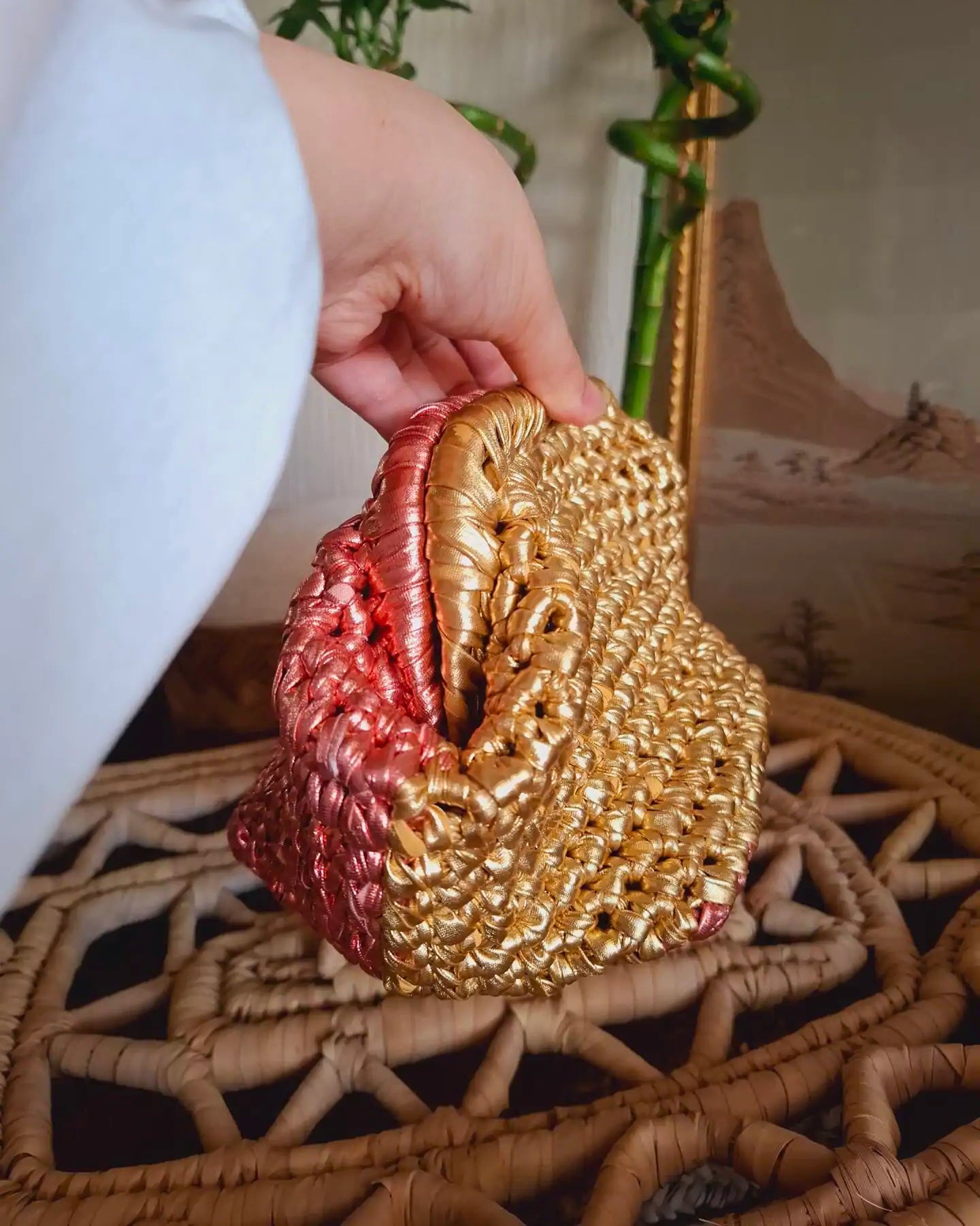 Golden Peach Clutch
