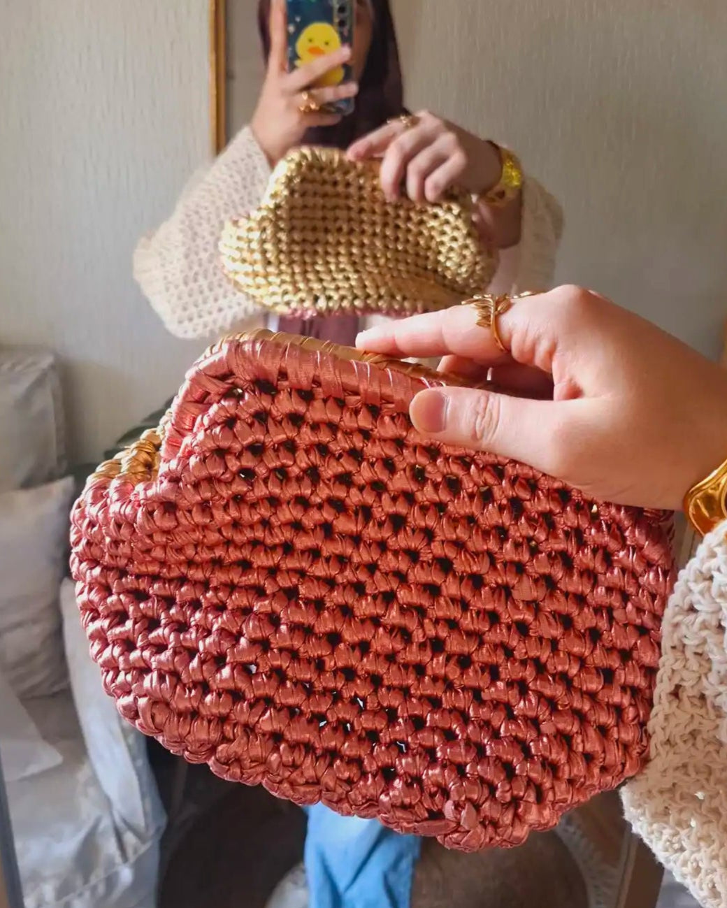 Golden Peach Clutch