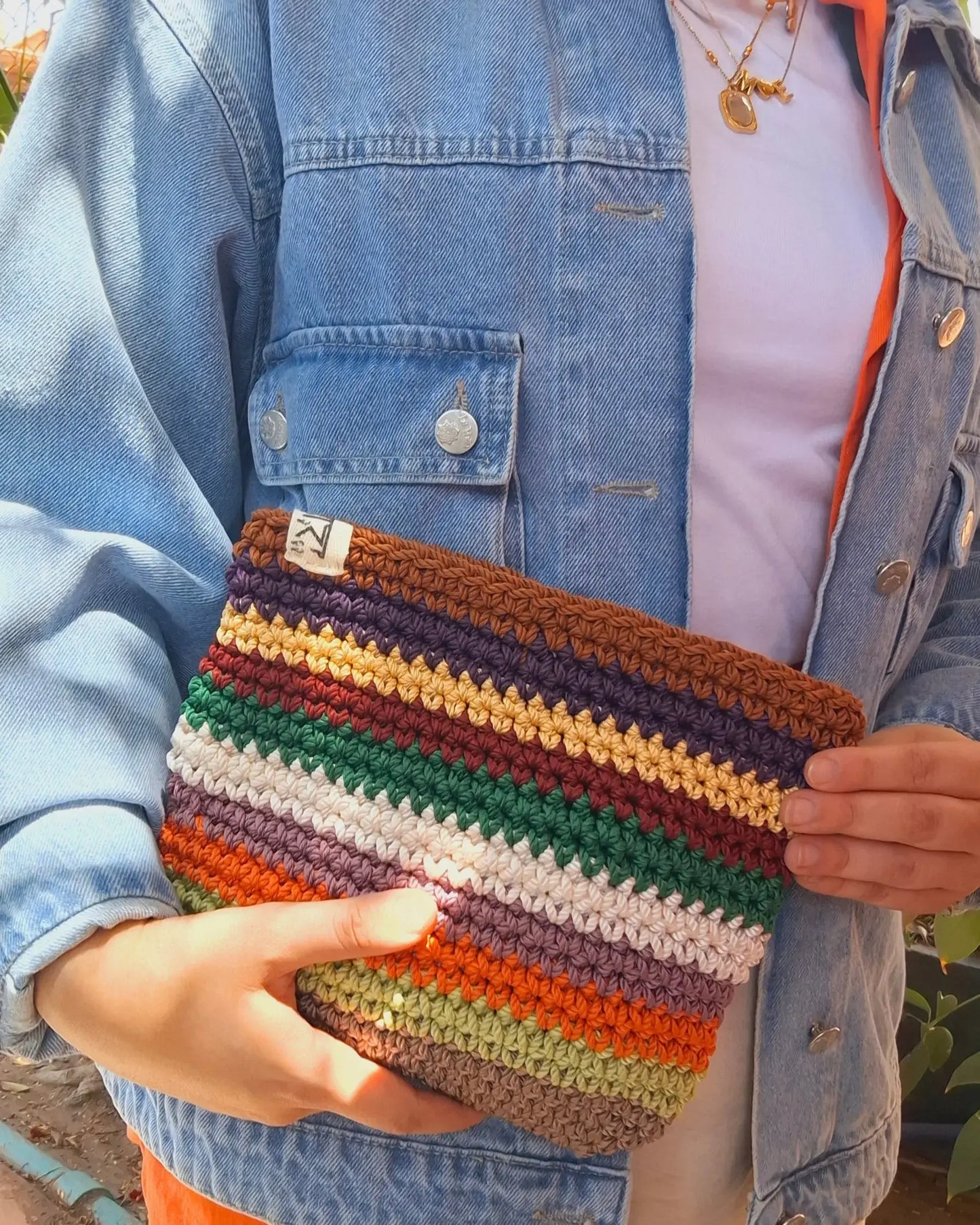 Stripe Pop Clutch