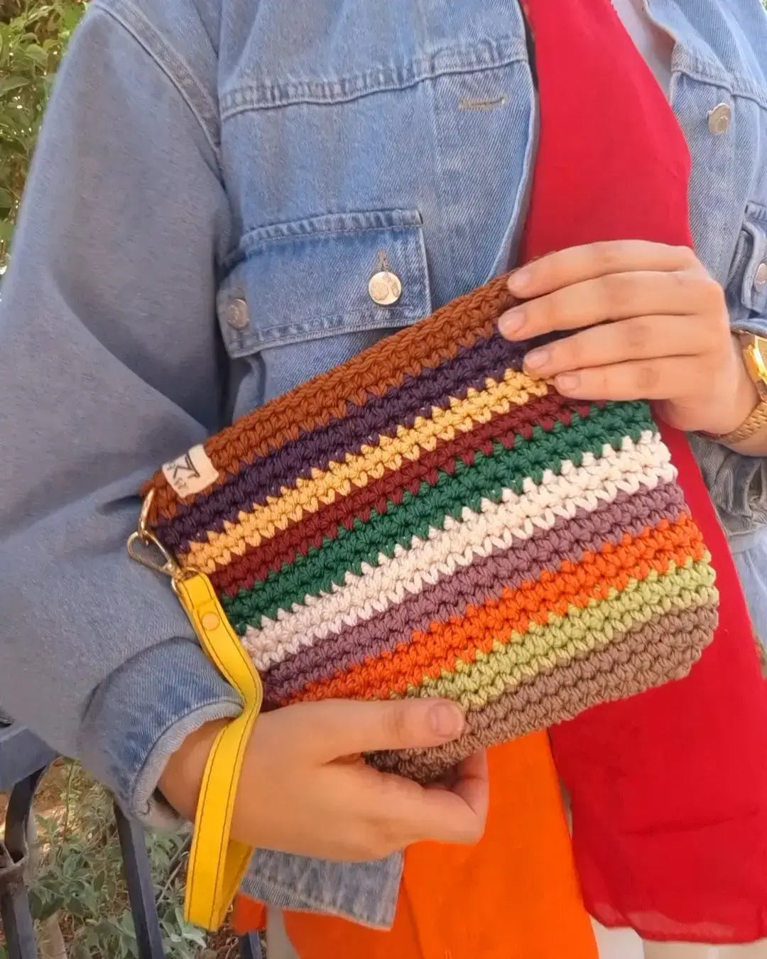 Stripe Pop Clutch