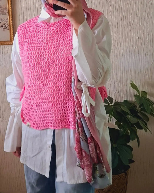 Bubblegum Crochet Vest