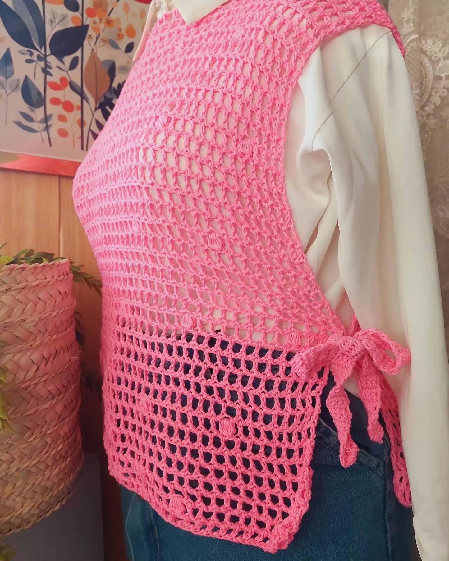 Bubblegum Crochet Vest