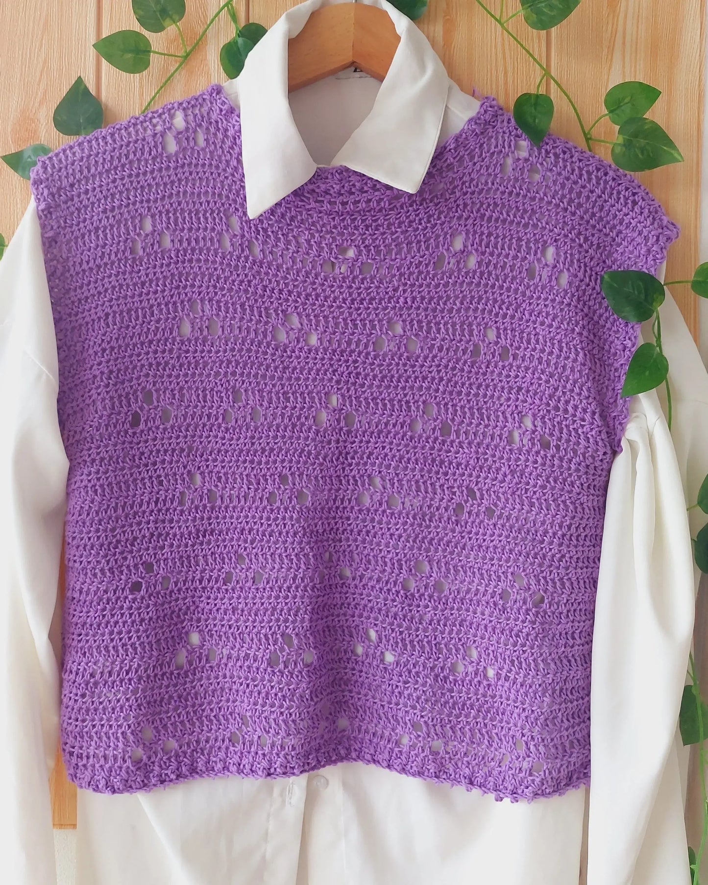 Lilac Crochet Vest