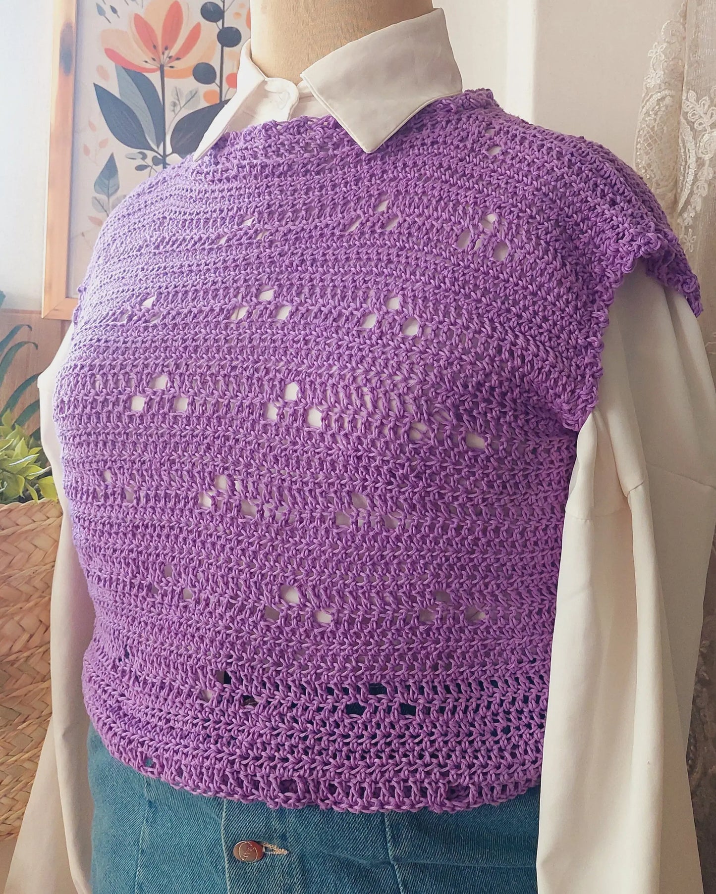 Lilac Crochet Vest