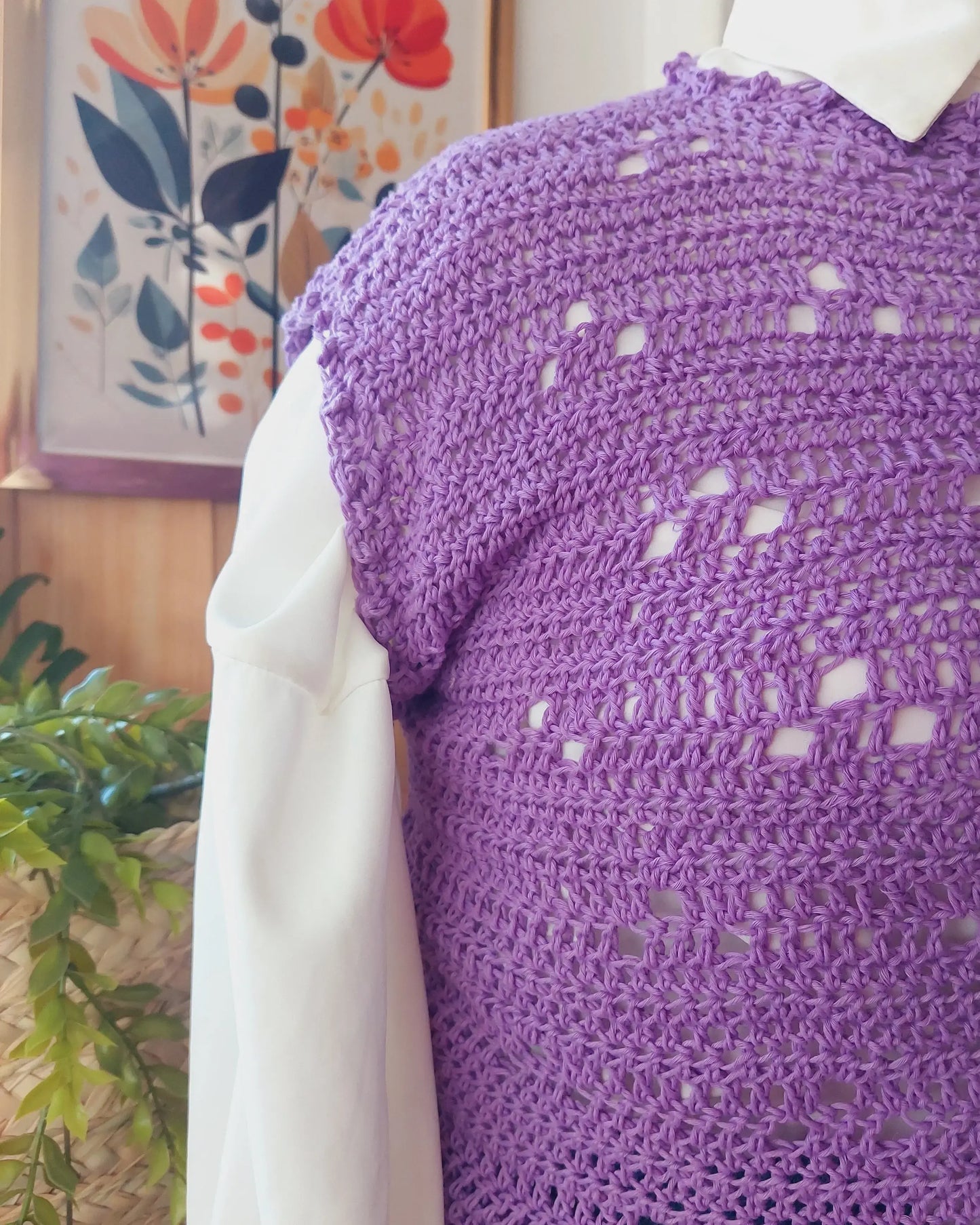 Lilac Crochet Vest