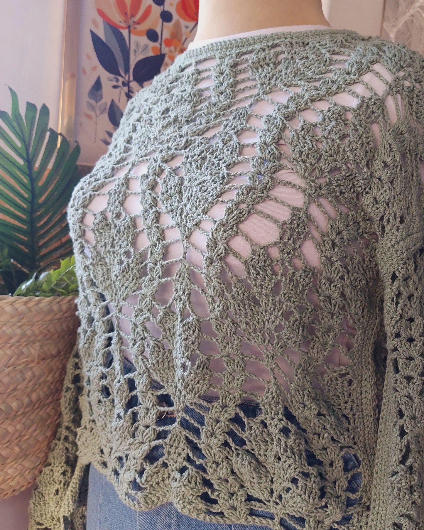 Lace Mint Leaf Crochet Blouse