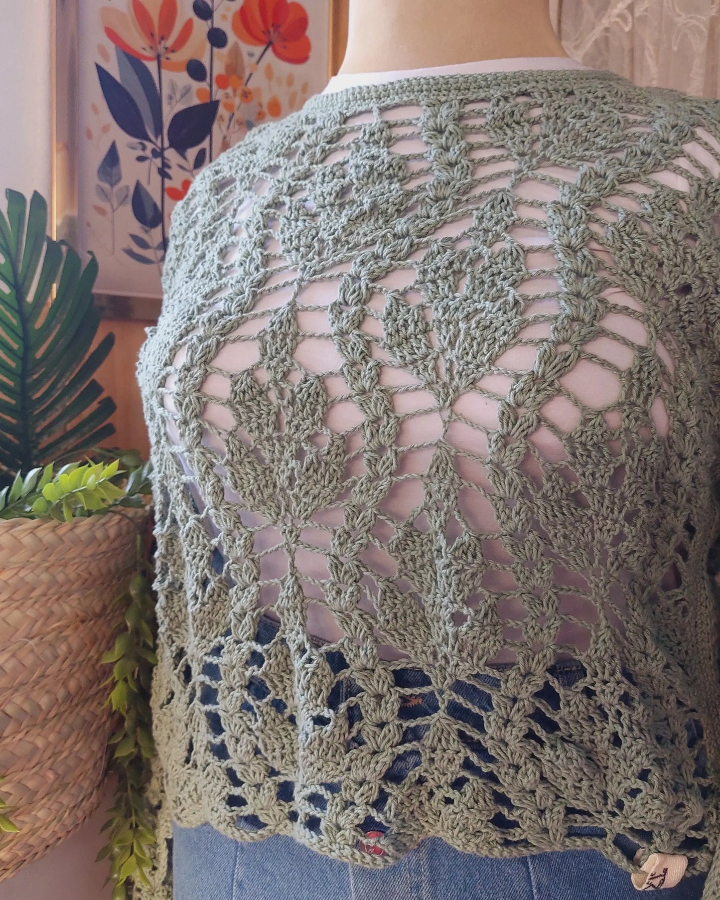 Lace Mint Leaf Crochet Blouse