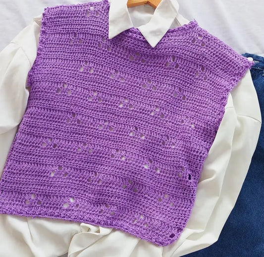 سترة كروشيه أرجوانية