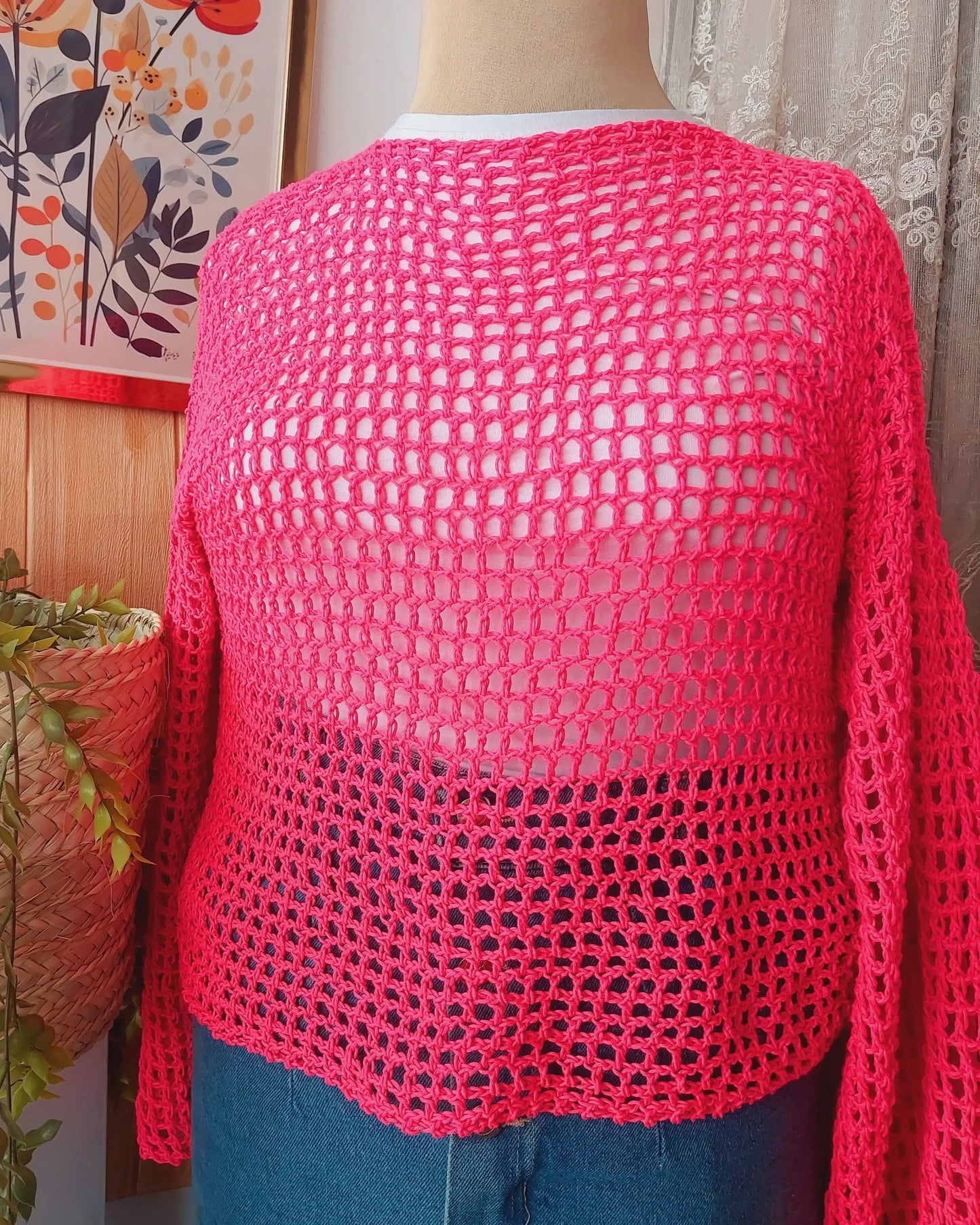Neon Pink Mesh Top