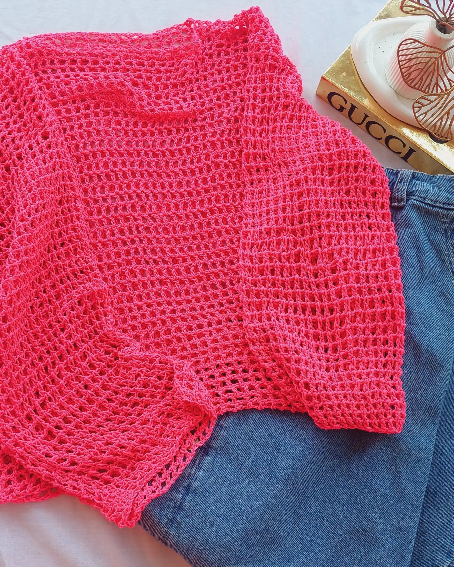 Neon Pink Mesh Top