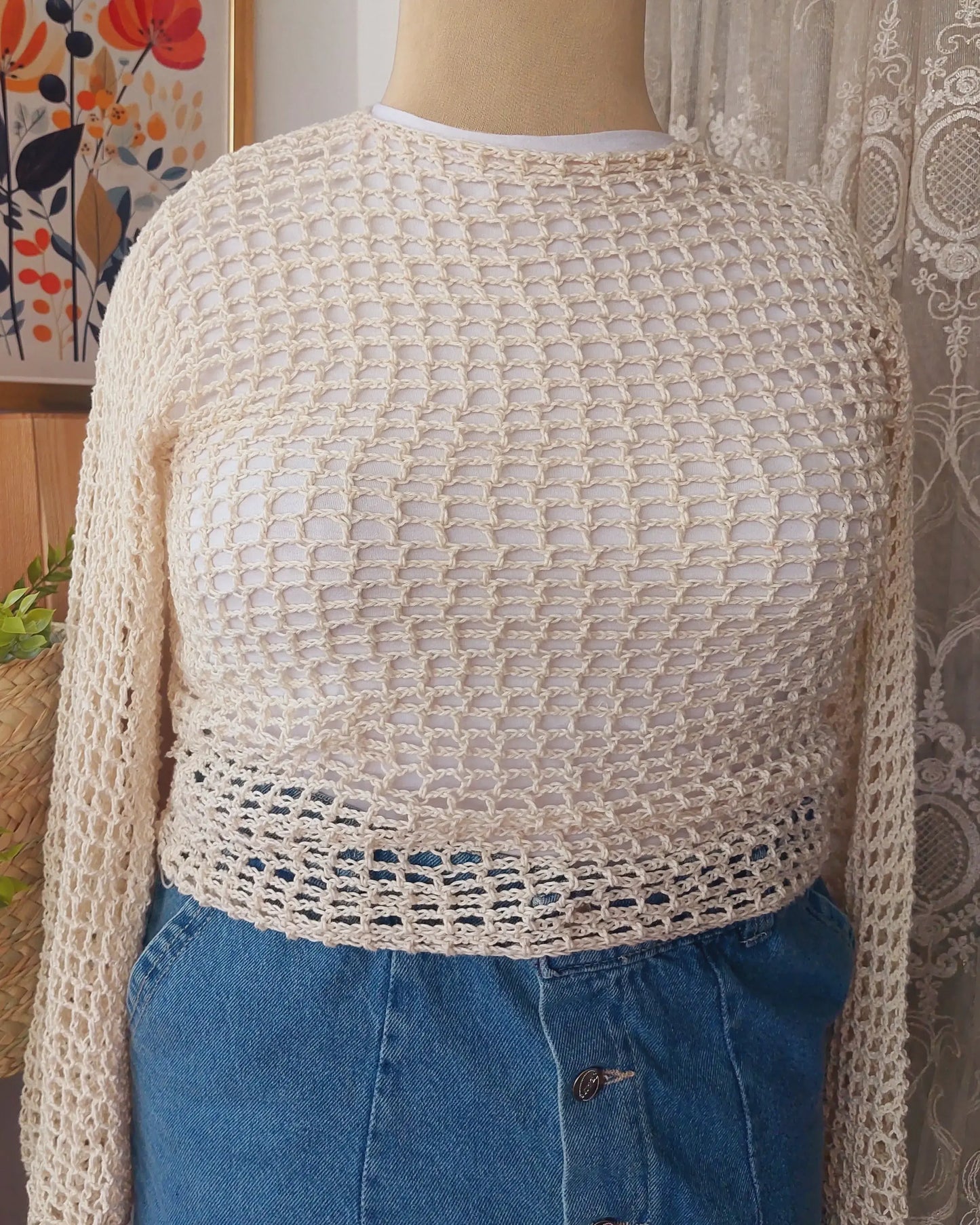 Coconut Crochet Mesh Top