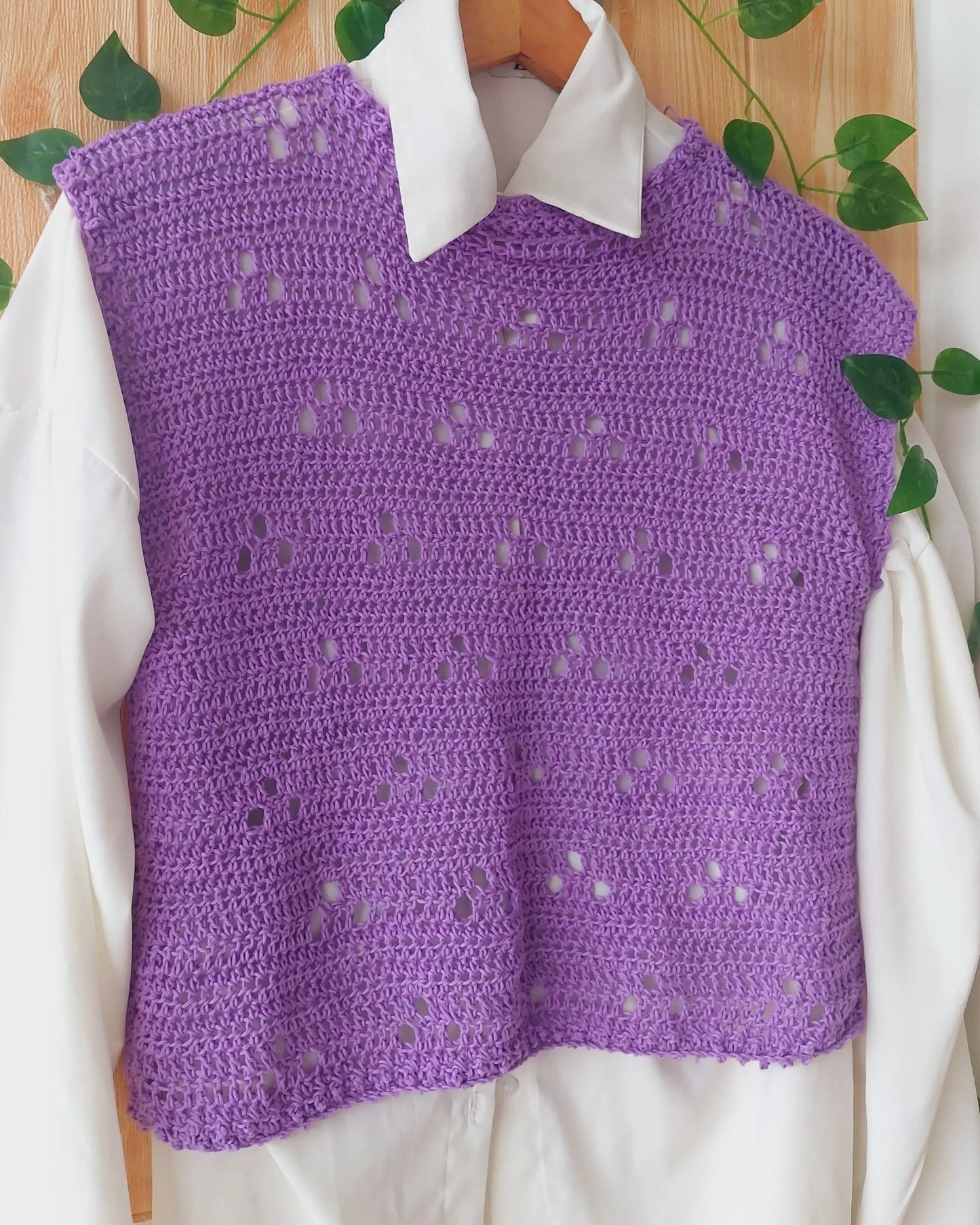 Lilac Crochet Vest